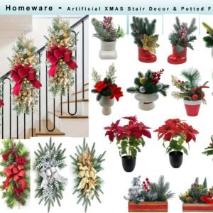 Artificial XMAS  Picks · Teardrops · Stair Swags · Potted Flowers · Glitter Spray