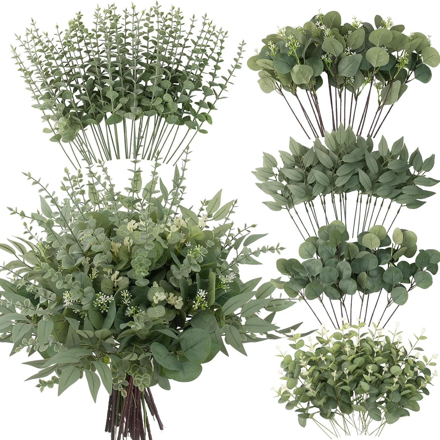 Artificial Eucalyptus/Monstera/Palm/Banana leaves/Green dill/Taro leaf Plants (Stems/Branches)