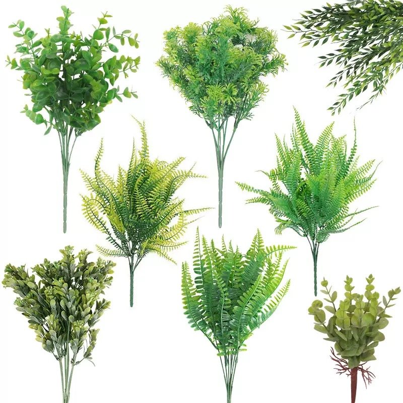 Artificial Eucalyptus/Monstera/Palm/Banana leaves/Green dill/Taro leaf Plants (Stems/Branches) - Image 8